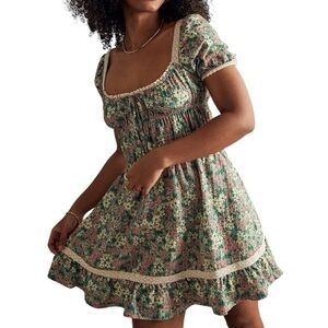 Urban Outfitters Alice Green Floral Mini Dress